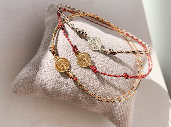 Our Lady of the Pillar Medal Bracelet / red cord/PILARICA