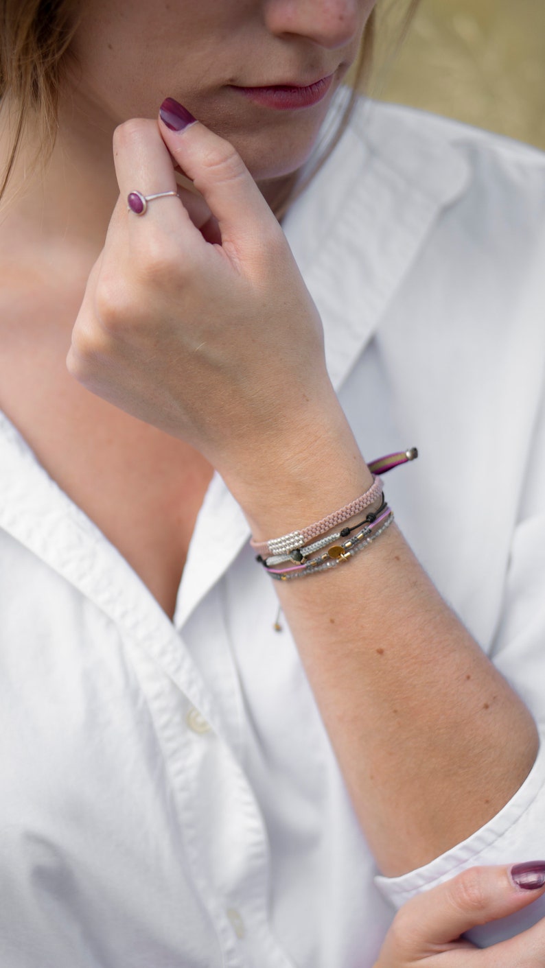 Bracelet MARGHERITA daisy Easter gift tourmalinemacram\u00e9.