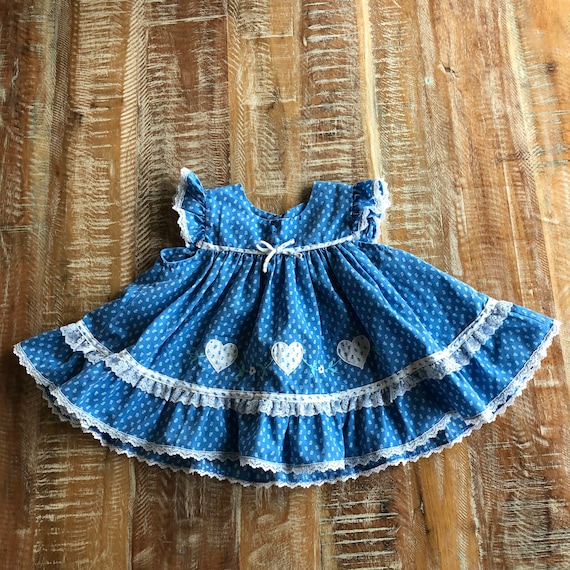 Vintage 70s-80s ruffles and lace toddler dress