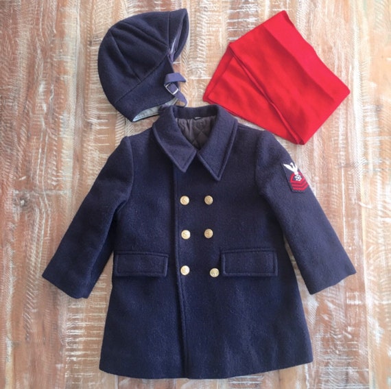 Vintage Fieldston Clothes nautical wool coat, hat