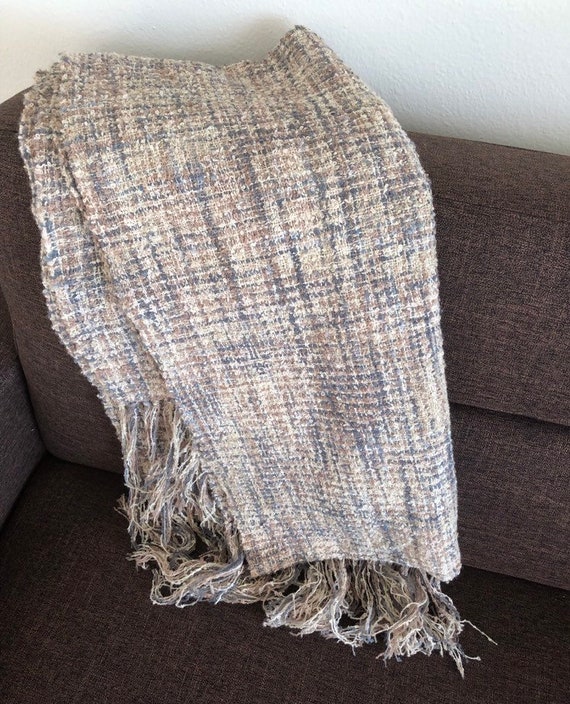 Handwoven Boucle Yarn Shawl or Wrap