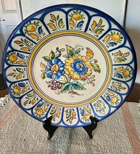 アンティーク スペインTALAVERA 手描き飾り皿