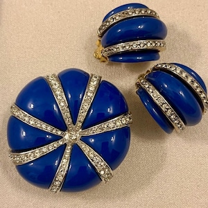 Vintage Signed Kenneth Lane Brooch and Earrings Set