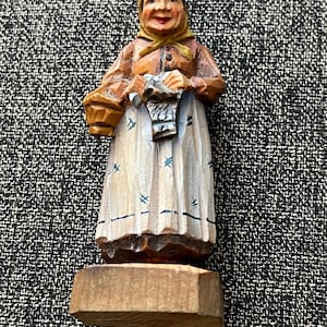 Vintage Hand-carved Swiss Figurine from the 1960s
