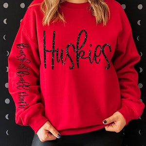 Glitter Spirit Wear - Custom Fleece with Name on Chest and Sleeve - Choose your colors - Glitter print - Unique Gifts for Sports - Team Name