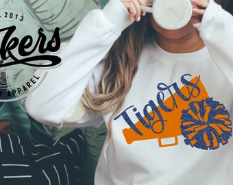 Custom Cheer Fleece in Your Team Colors - Personalized Cheer Mascot Pullover - High School Spirit Wear