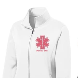 Embroidered EMT EMS Paramedic Jacket - Midweight Jacket Custom Colors and Name - Unique EMT Gifts