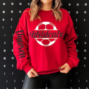 Custom Soccer Pullover - Custom Soccer Sweatshirt or  Hoodie - Choose your Garment - Custom name on sleeve - Glitter - Unique Gift Soccer