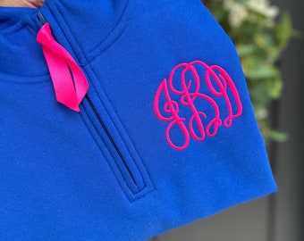 Quarter Zip - Embroidered Quarter zip - Cadet Preppy Monogrammed Pullover Sweatshirt - Monogrammed Gifts