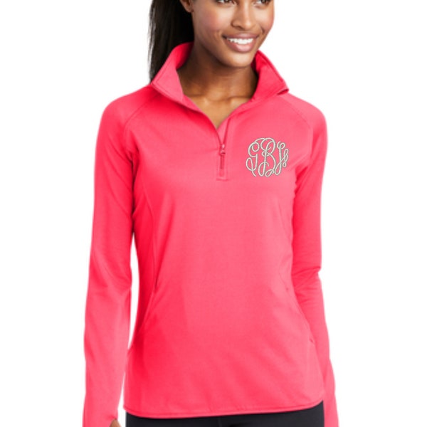 LST850 Sport-Tek® Ladies Sport-Wick® Stretch 1/2-Zip Pullover, Monogrammed Ladies quarter zip, Ladies clothing