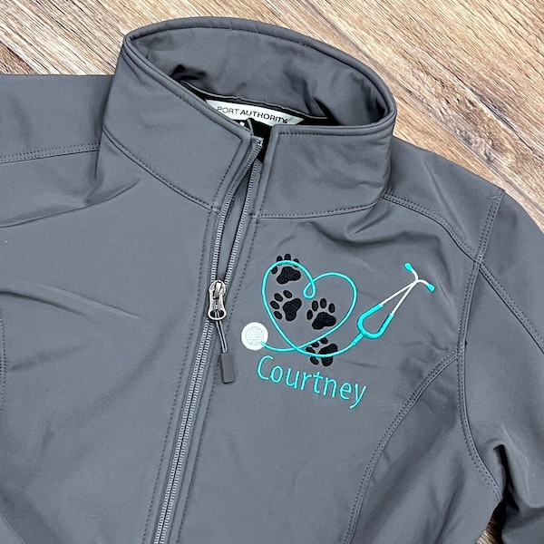 Vet tech Vet Jacket - Medical Jacket for Women-| Ladies Personalized Jacket - Custom Name Jacket - Animal Doc - Medical - Zipper Jacket