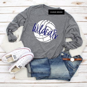 VOLLEYBALL - School Spirit Shirt - Any School Name - Custom Volleyball Distressed T-Shirt | Custom Shirts for Volleyball - Unique Gifts