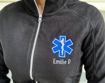 Embroidered medial Jacket - EMT - EMS - Custom Fleece Jacket with Name - LADIES fit