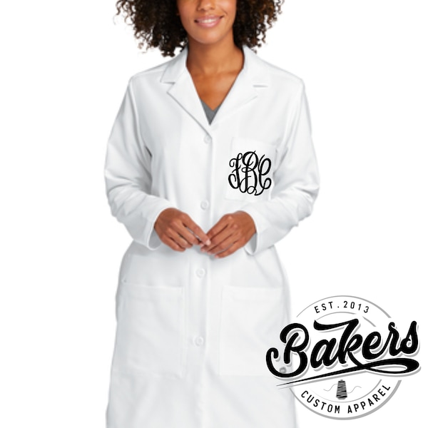 Embroidered Lab Coat - Ladies Custom Lab Coat - White Coat - Workwear Personalized