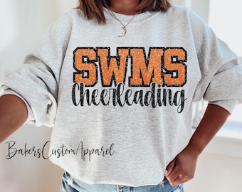 Glitter School Spirit Custom Fleece Pullover - Custom School Spirit Team - Any Team Name Mascot Sport