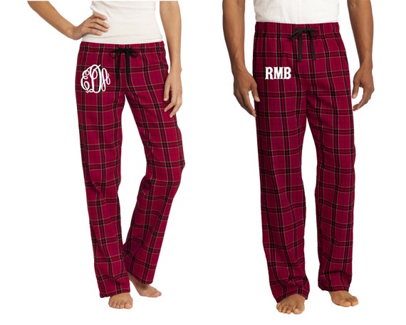 Monogrammed Pajama Pants Men and Women Matching Pants for Couples Etsy UK