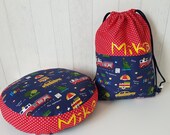 Starter Set Kita, nursery, school floor Cushion Turnbeutel