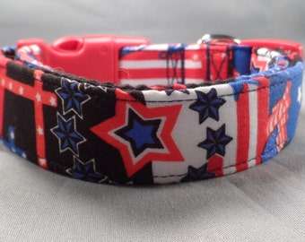 Modern Stars and Stripes Dog Collar