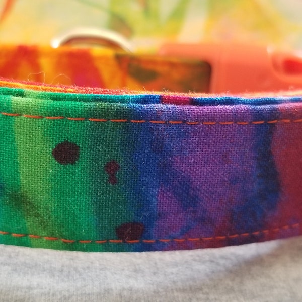 Funky Batik Tie Dye Dog Collar