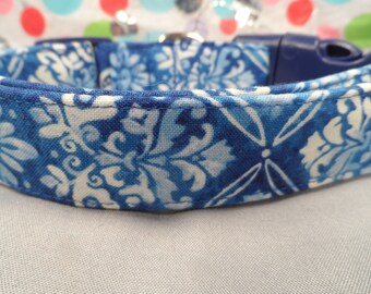 Fancy Dog Collar, Persian Blue Scroll