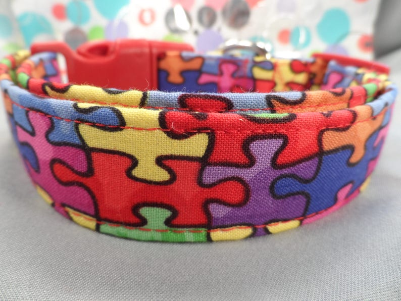 Puzzle Dog Collar Etsy