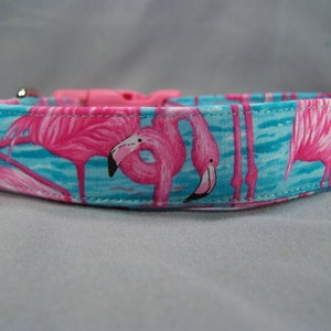 Pink Flamingos Dog Collar