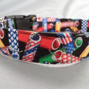 Fourth of July Fireworks Patriotic Dog Collar