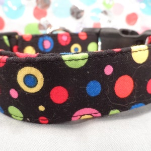 Funky Dog Collar, Cute Colorful Polka Dots, Girl or Boy Dog Collar