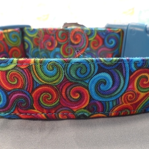 Dog Collar Psychedelic Groovy Color Swirls