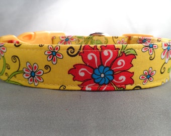 Yellow Country French Flower Dog Collar