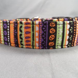 Funky Halloween Stripe Dog Collar