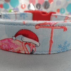 Christmas Dog Collar, Flamingo Christmas Blue