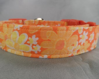 Flower Dog Collar Orange Posies