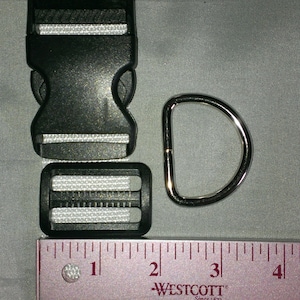 1.5 Inch Wide Dog Collar with BLACK BUCKLE and Slide UPGRADE Please read listing