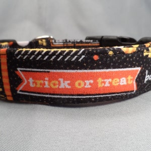 Halloween Dog Collar Sparkling Words on Black