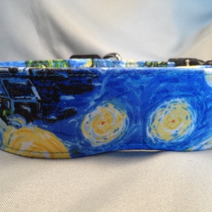 Van Gogh Starry Night 1.5 inch Wide Dog Collar