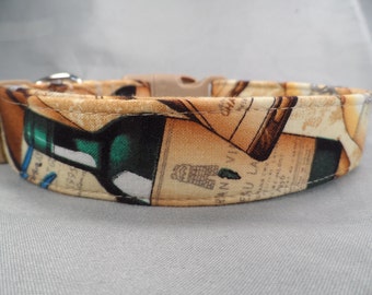 Tan Vintage Wine Dog Collar