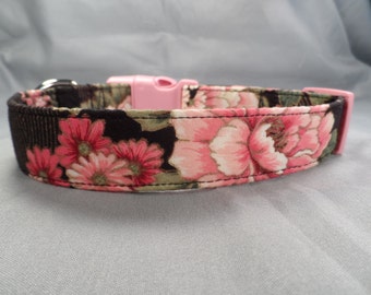 Pink Peonies Dog Collar