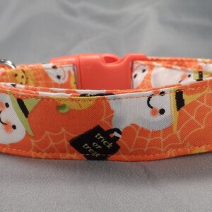 Happy Halloween Characters Orange Dog Collar