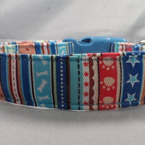 Patriotic Dog Collar Red White and Blue Dog Stripe Dog Collar