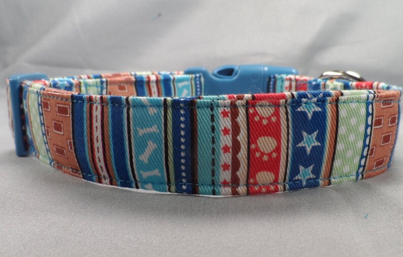 Patriotic Dog Collar Red White and Blue Dog Stripe Dog Collar Etsy