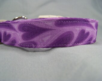 Purple Swirled Hearts Valentine Dog Collar