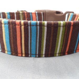Cool Dog Collar Blue Brown and Orange Stripe