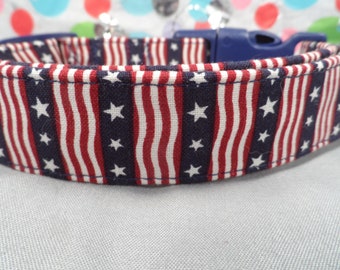 Stars and Stripes Stripe Patriotic Dog Collar