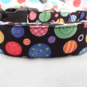 Funky Dog Collar, Graphic  Polka Dots, Girl or Boy Dog Collar