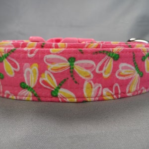 Dragonflies on Pink Dog Collar