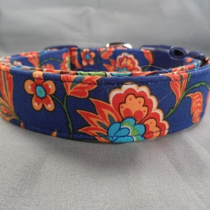 Dog Days Country French Blue Paisley & Flowers Collar