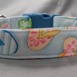 Flip Flops Blue Beach Dog Collar