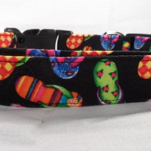Colorful Flip Flop Dog Collar, Beach Dog Collar