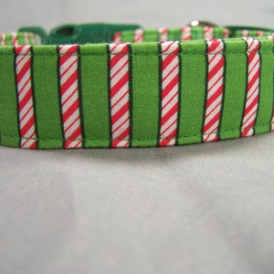Christmas Dog Collar Cute Candy Cane Stripe